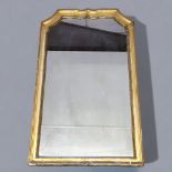 19th Century Moustache topped mirror Gilt frame. Height 88cm Width 53cm 