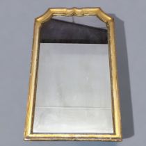 19th Century Moustache topped mirror Gilt frame. Height 88cm Width 53cm