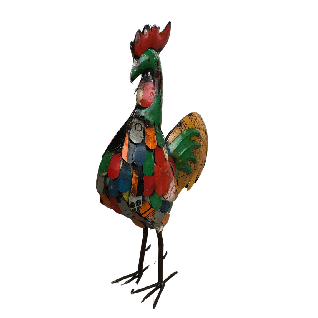 Recycled metal tin plate model, of a Cockerel ref 59  - Image 3 of 3