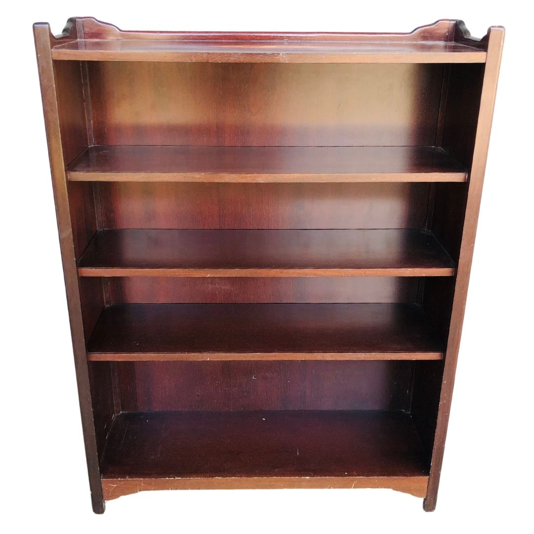 20th Century Mahogany Bookcase having Olivewood & Fruitwood Cartouche. Height 102cm x width 92cm x d