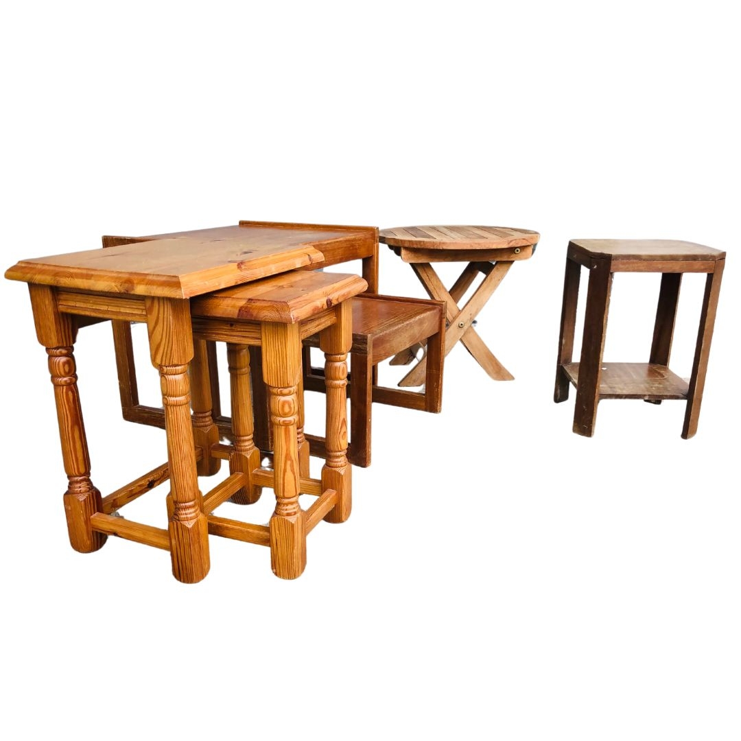 Assortment of Tables to include 2 Pairs of Nesting Tables.  - Image 3 of 3