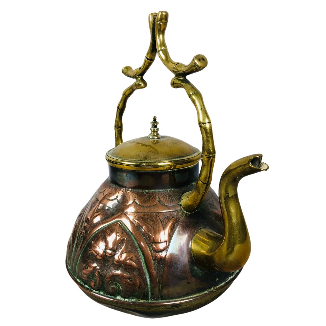 Victorian (in the Dresser Manner) Brass Embossed Teapot  - Image 3 of 4