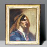 Eva Huntley Oil on Canvas. Signed and dated Lower R/H Side. Portrait of Man in Arabic Garb.  Height 