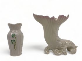 Two Belleek Porcelain Vases.