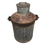 Old galvanised metal milk churn with lid ref 79 