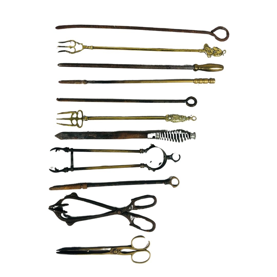 Collection of Items to include toasting forks, pokers, coal/log tongs 