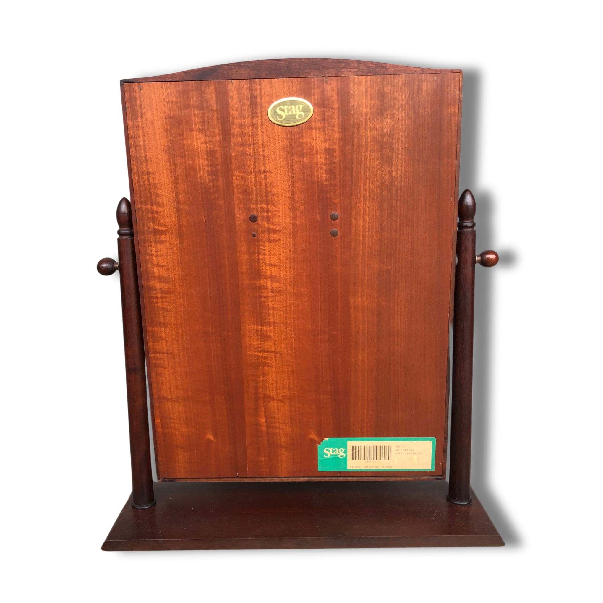 Vintage Stag Minstrel Single Tilting Dressing Mirror - Mahogany Veneer With Finial Detail  - Image 2 of 2