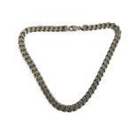 A large men's sterling silver curb link chain. Weight - 92.6g 