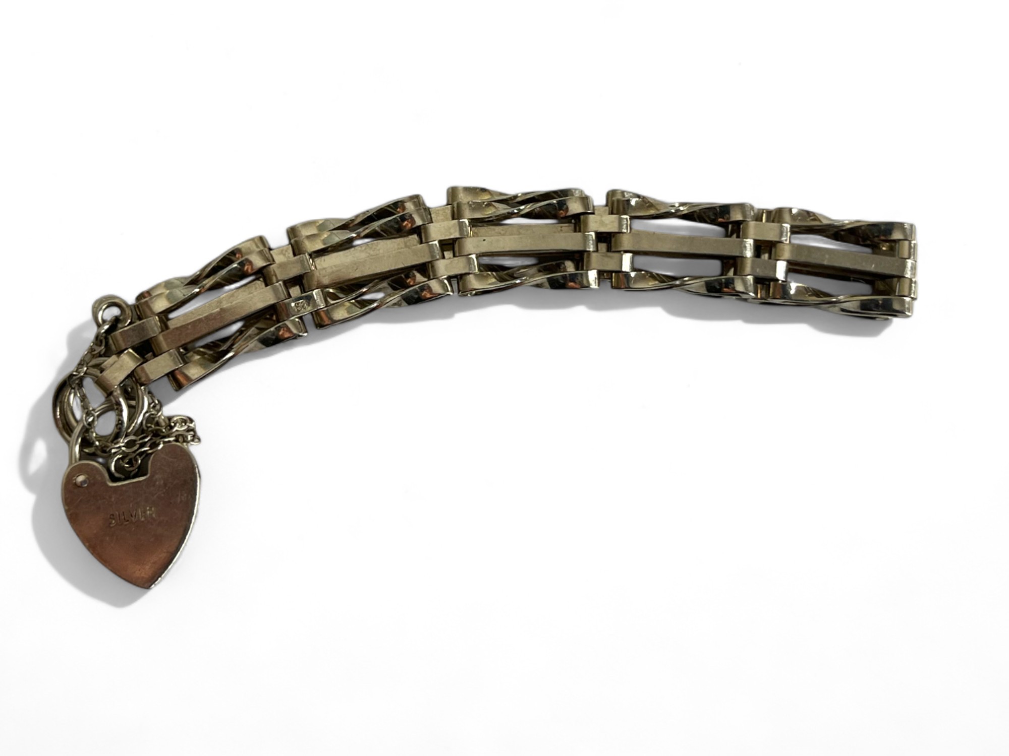 A sterling silver gate link bracelet.  - Image 3 of 3