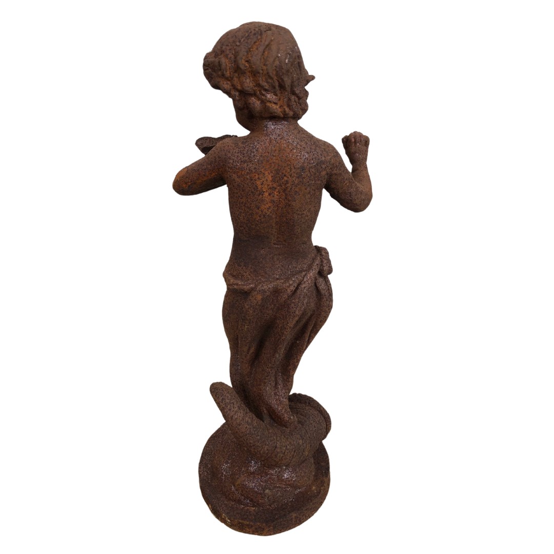 Cast Metal Rustic Putti with a Butterfly ref 35  - Image 3 of 3