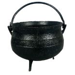 Antique Cast Iron Gypsy cooking pot having tripod feet 24cm diameter 19cms tall 