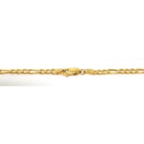 9ct gold Figaro neck chain with lobster claw clasp 50cm long - Image 2 of 4