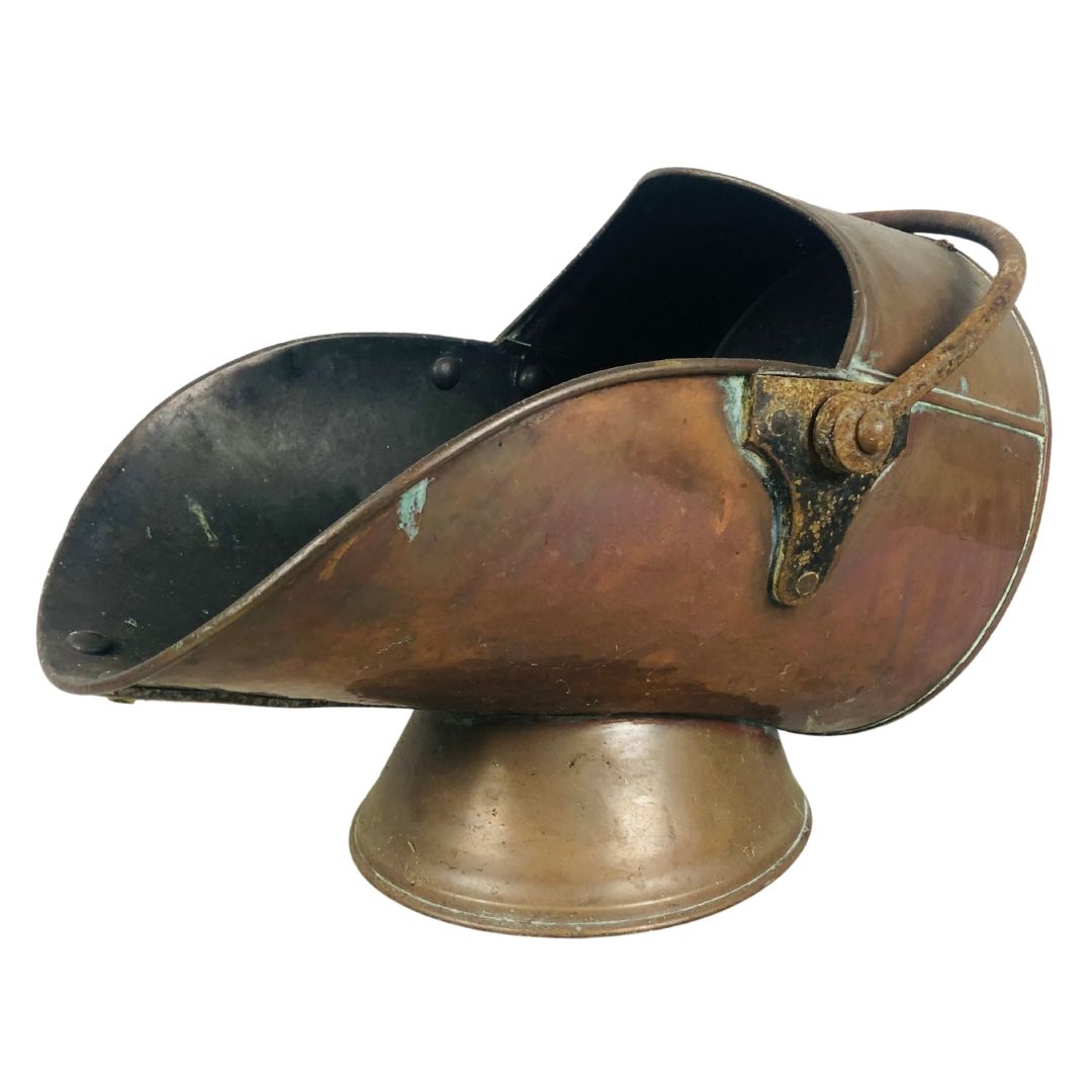 Copper & Brass Helmet Shape Coal Bucket  - Image 2 of 4