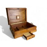 20th Century Blonde Mahogany Cigar Humidor. Having Brass fittings and working Lock and Key. 40cm Wid