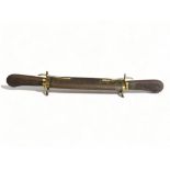 An Anglo Indian Hand carved wood and Brass carving Set 