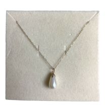 A 9ct Gold chain, with faux pearl pendant.