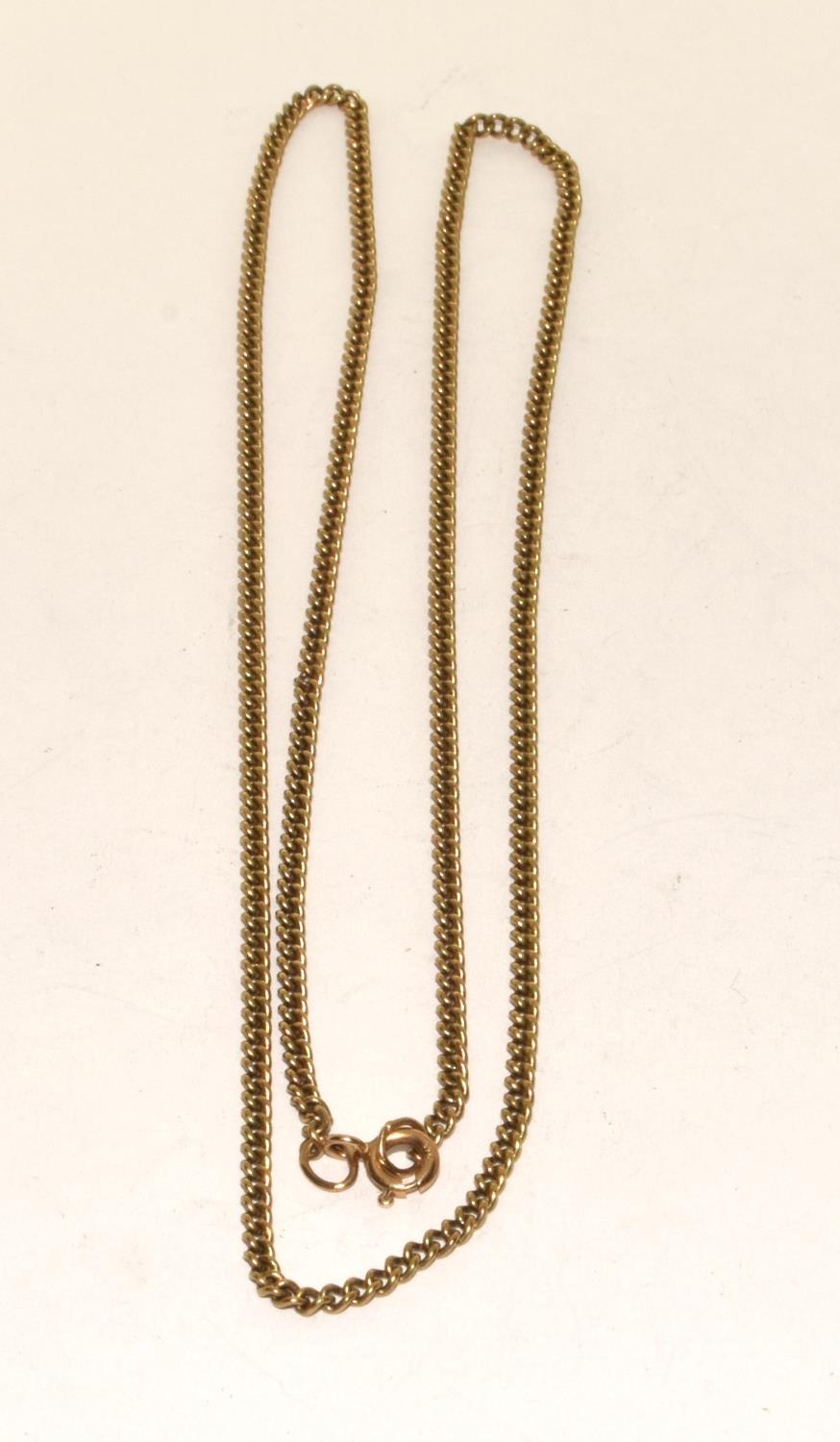 9ct gold close link necklace 7g 57cm long  