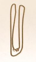 9ct gold close link necklace 7g 57cm long