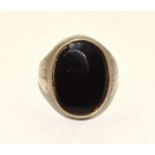 925 silver garnet signet ring size N 