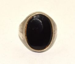 925 silver garnet signet ring size N