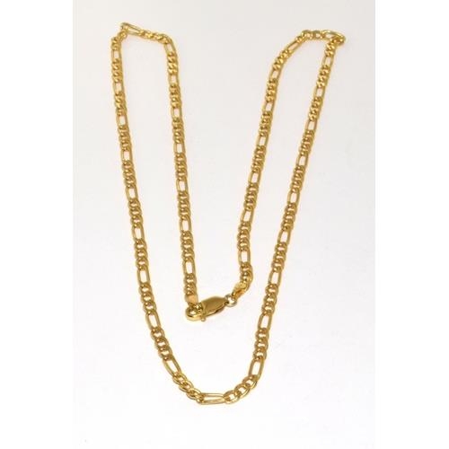 9ct gold Figaro neck chain with lobster claw clasp 50cm long
