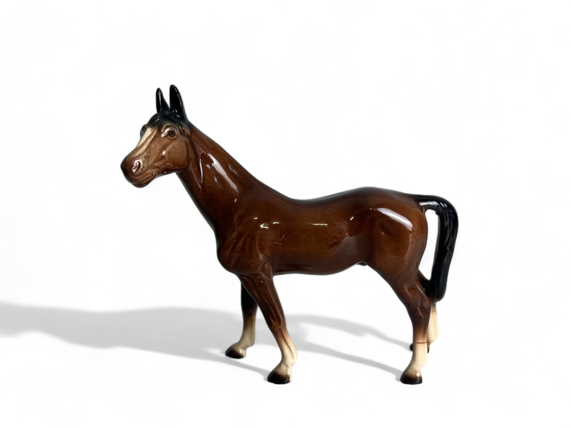 A Collection of Four Bone China Horse Figures.  - Image 3 of 5