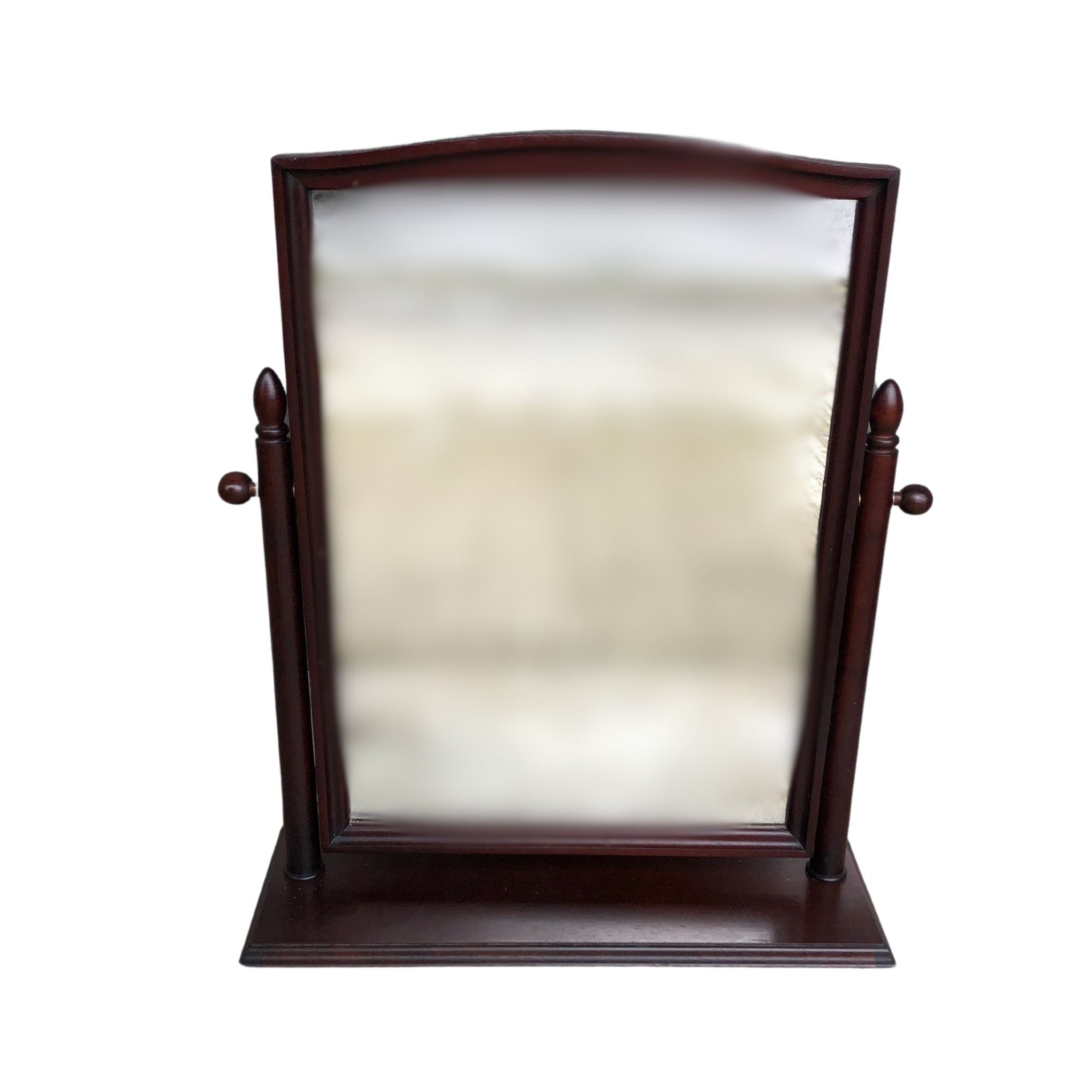 Vintage Stag Minstrel Single Tilting Dressing Mirror - Mahogany Veneer With Finial Detail 