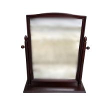 Vintage Stag Minstrel Single Tilting Dressing Mirror - Mahogany Veneer With Finial Detail
