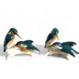 Two Karl Ens porcelain 'Kingfisher' bird groups. 