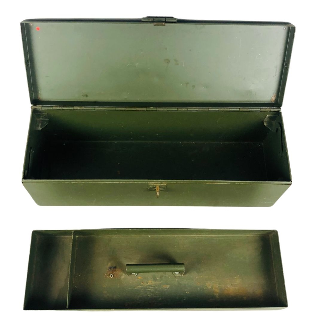 Vintage Military Metal Toolbox  - Image 4 of 4