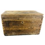 Early 20thC pine chest.  approx height 30cm x width 51cm x depth 32cm 