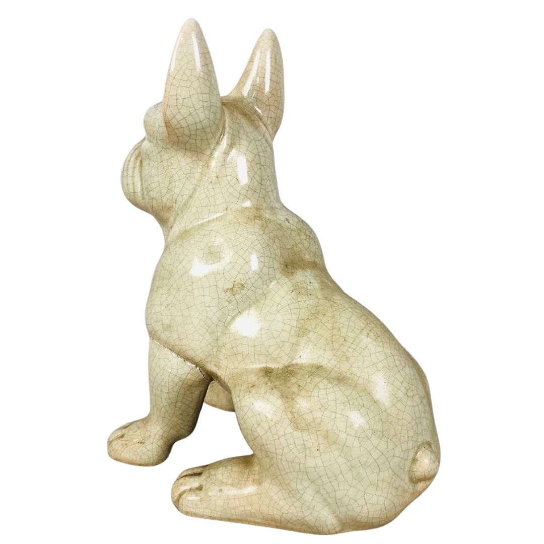 French Bulldog.  Crackle Glaze. 28cm tall.  - Image 4 of 4