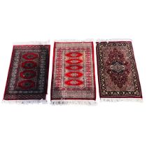 3 x Middle Eastern Prayer matts/rugs - Each with a Red Ground in Persian Tekke and Afghan Styles. La
