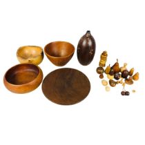 Collection of Wooden Bowls, Treen Etc.