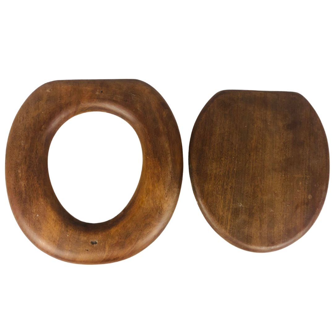 Vintage Mahogany Toilet Seat  - Image 2 of 3