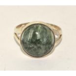 925 silver ladies polished agate stone ring size R 