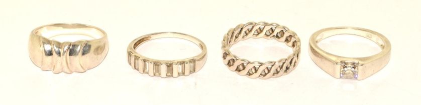 4 x 925 silver rings