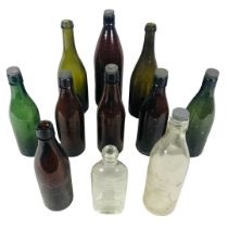Collection of Vintage Glass Bottles with stoppers