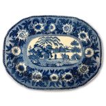 A John Rodgers "Zebra Pattern" pearlware Meat Platter. Circa 1820. 