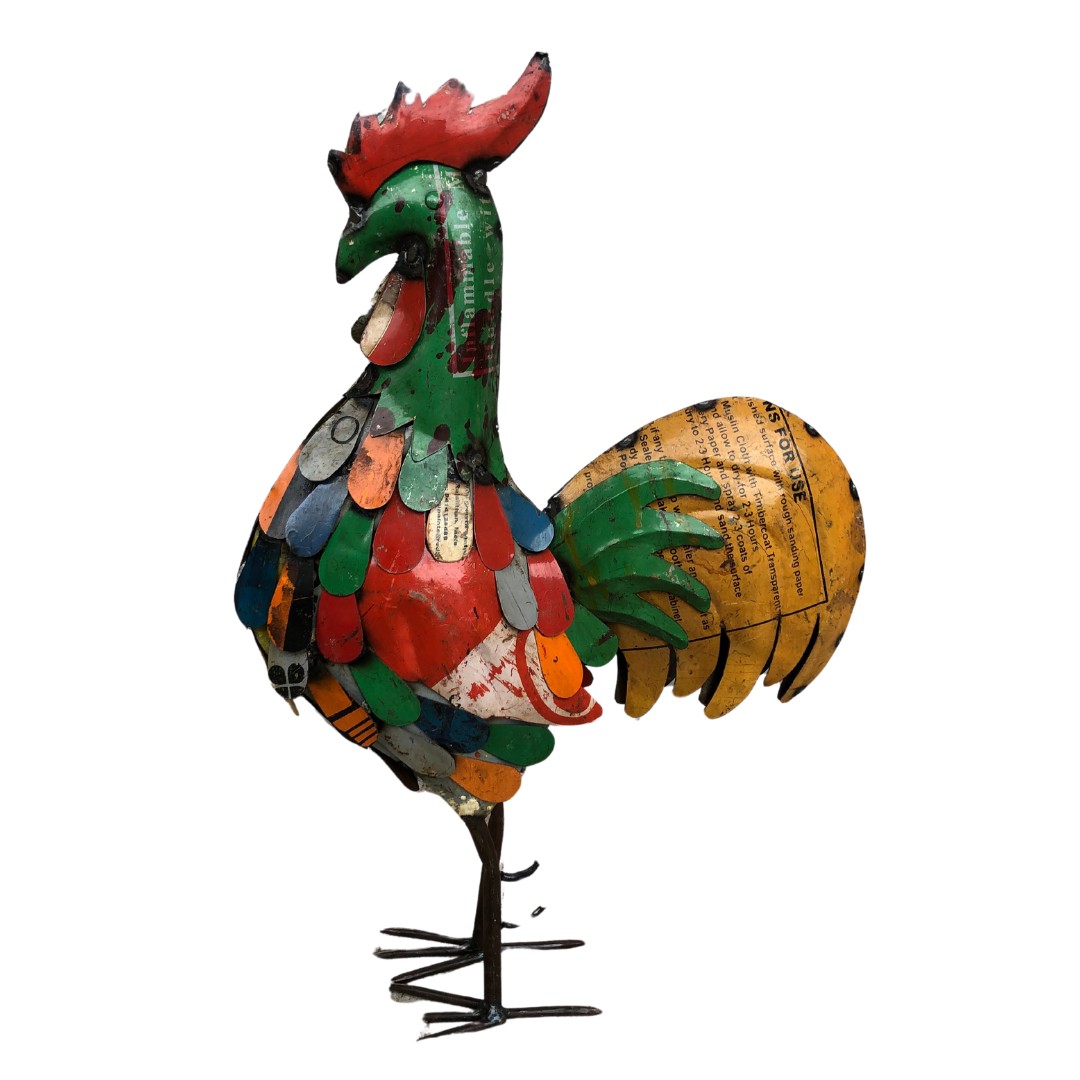 Recycled metal tin plate model, of a Cockerel ref 59  - Image 2 of 3