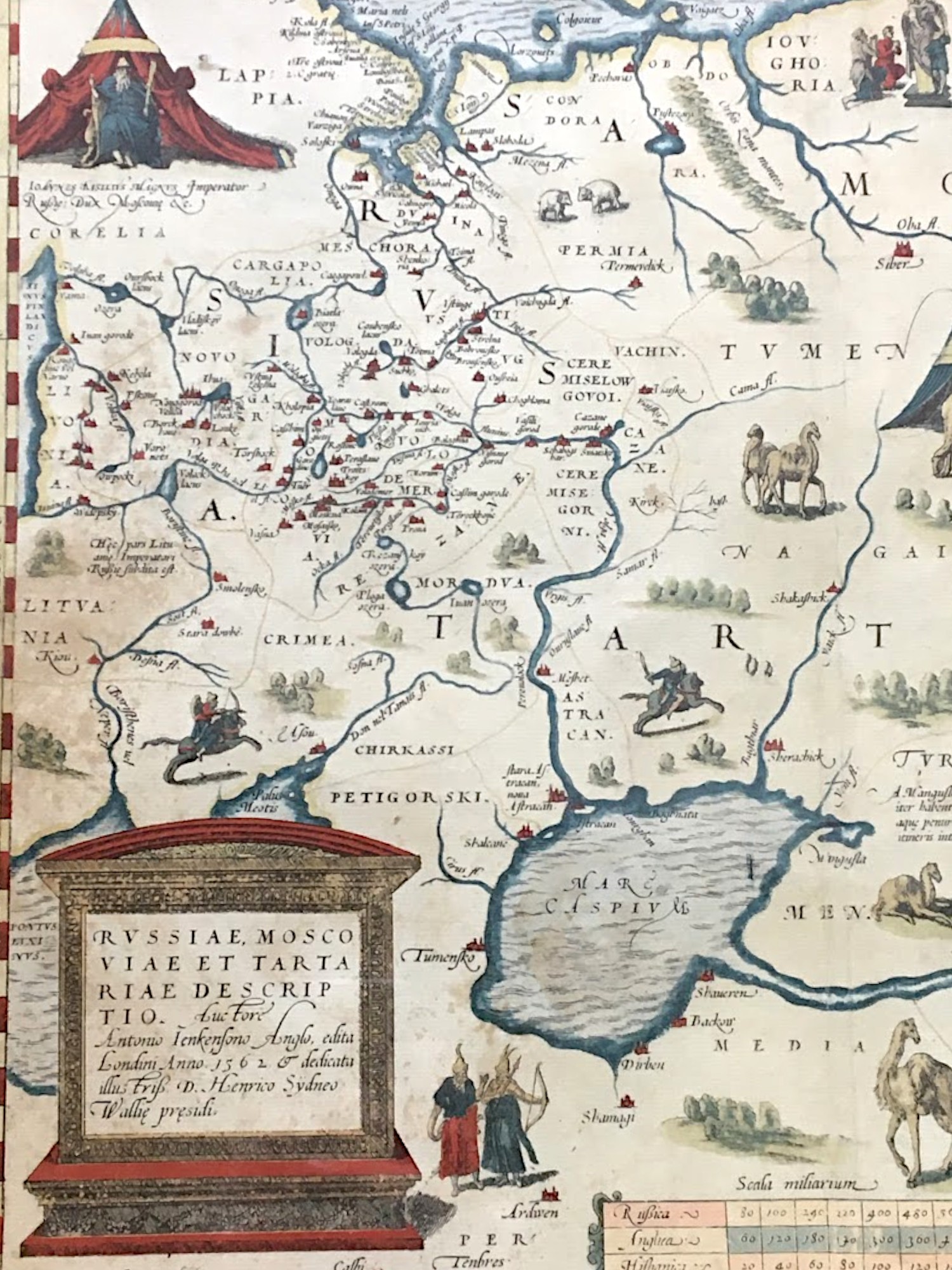 19th Century Print of a 16th Century Map of Tartari and surrounding areas.  Height 35cm (Image) Widt - Image 2 of 3