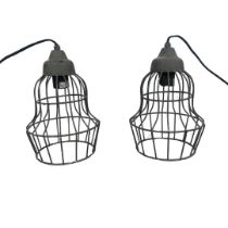 Pair of Industrial Style Cage Lights