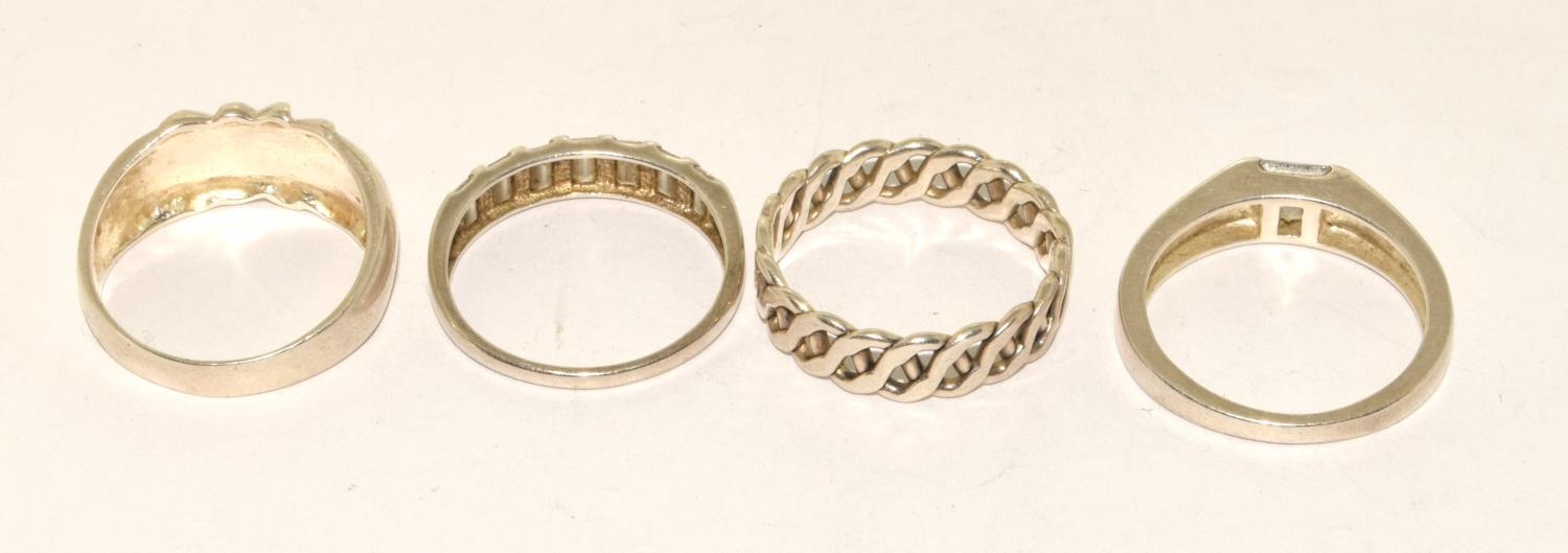 4 x 925 silver rings   - Image 3 of 3