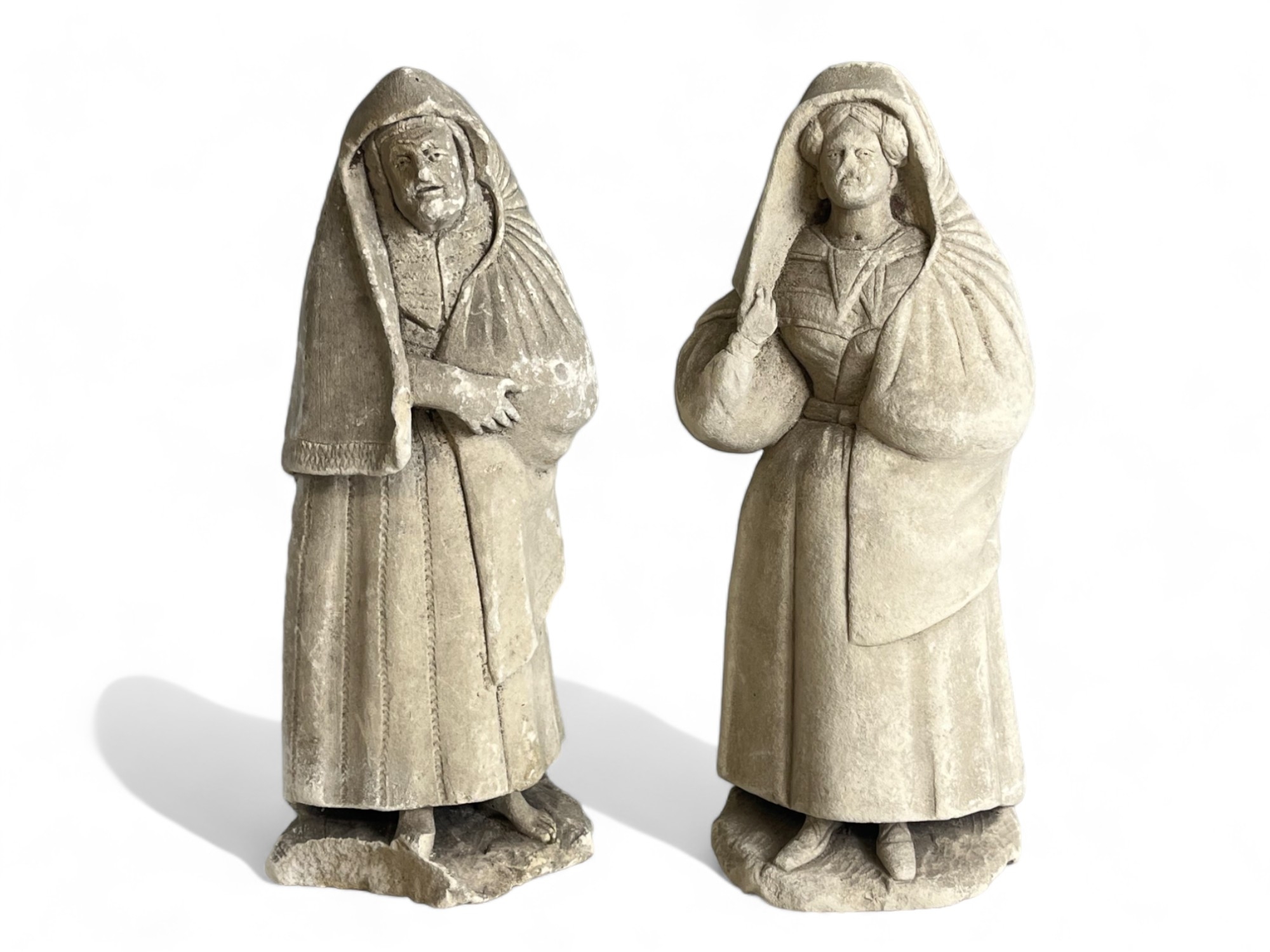 A pair of Plaster peasant figures. French / Maltese? 19th century. 