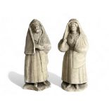 A pair of Plaster peasant figures. French / Maltese? 19th century. 