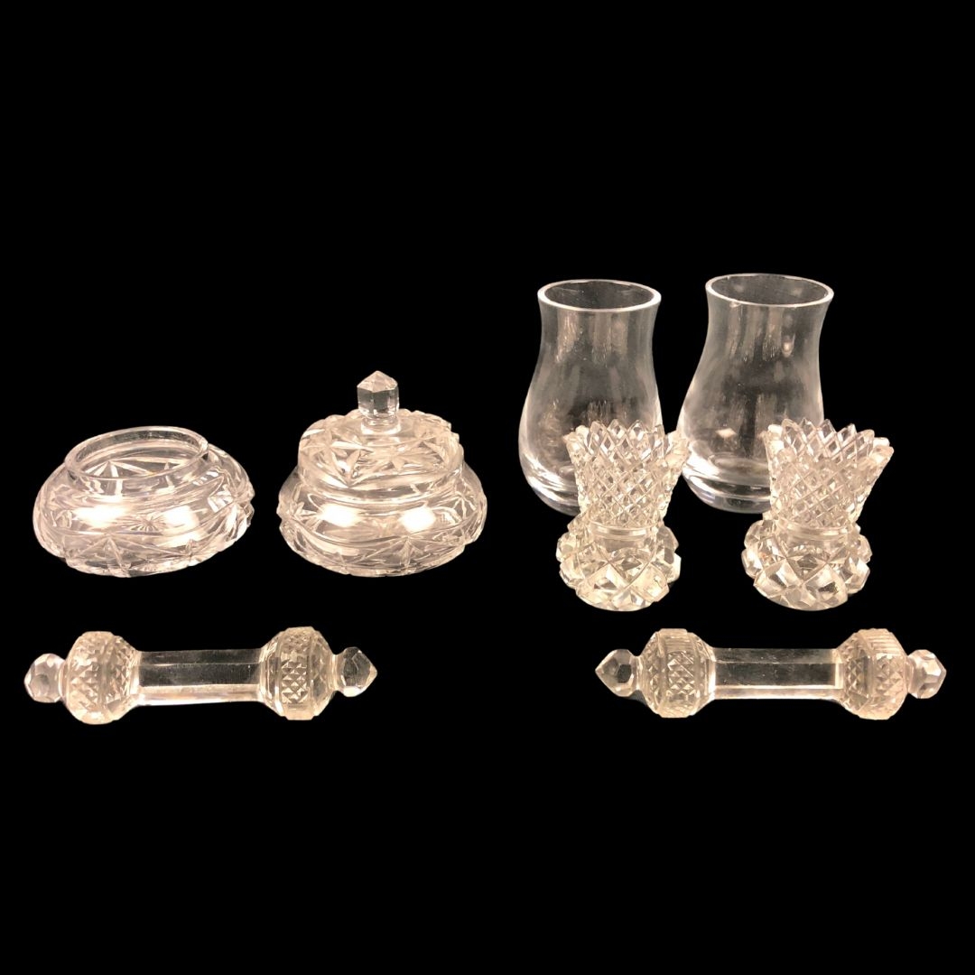 Collection of Crystal Vases, Salts, Knife Rests & Lidded Dishes 