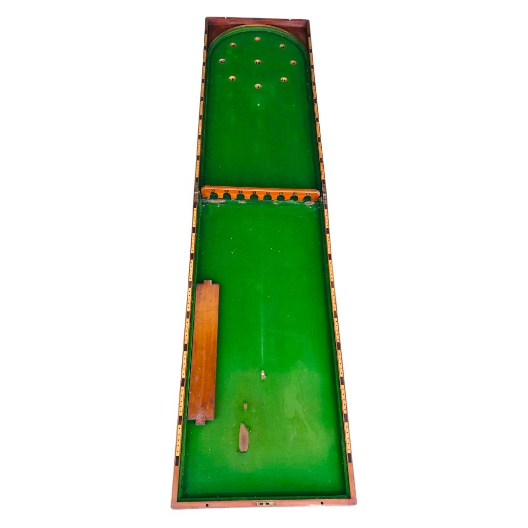 Antique 19th Century Mahogany Folding Table Bagatelle Board 