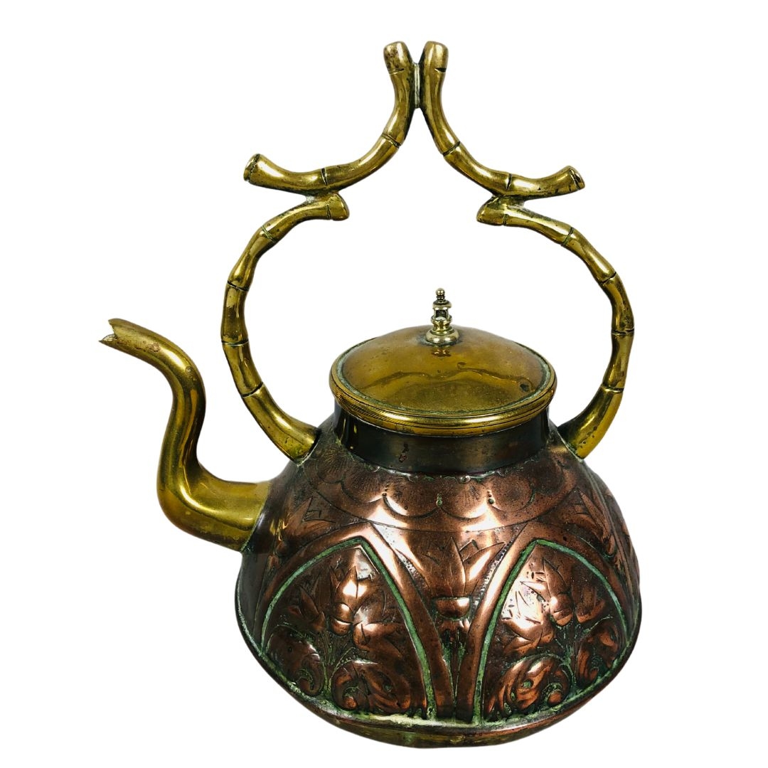 Victorian (in the Dresser Manner) Brass Embossed Teapot  - Image 2 of 4