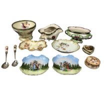 Collection of Blush wares including 1891-1913 Royal Devon Salad Bowl & Servers, Pair of Continental