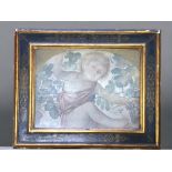18th/19th Century Italian Bachanalian Putti in Gilt Faux Boule frame. Appears to be hand painted, po
